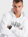 Ombre Clothing Hanorac alb pentru bărbați Ombre Clothing