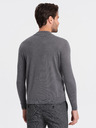 Ombre Clothing Cardigan de bază gri pentru bărbați cu guler ridicat Ombre Clothing