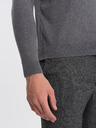 Ombre Clothing Cardigan de bază gri pentru bărbați cu guler ridicat Ombre Clothing
