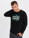 Ombre Clothing Hanorac imprimat negru pentru bărbați Ombre Clothing