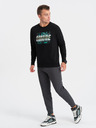 Ombre Clothing Hanorac imprimat negru pentru bărbați Ombre Clothing