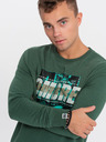 Ombre Clothing Hanorac verde imprimat pentru bărbați Ombre Clothing