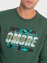 Ombre Clothing Hanorac verde imprimat pentru bărbați Ombre Clothing