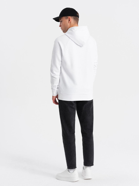 Ombre Clothing Hanorac pentru bărbați roșu și alb cu imprimeu Ombre Clothing