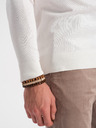 Ombre Clothing Pulover basic cu guler înalt pentru bărbați crem Ombre Clothing