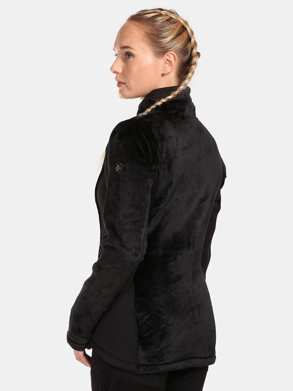 Kilpi Hanorac negru cu fermoar din fleece pentru femei Kilpi SKATHI