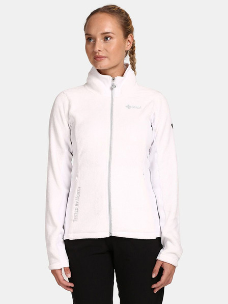 Kilpi Hanorac alb cu fermoar din fleece pentru femei Kilpi SKATHI