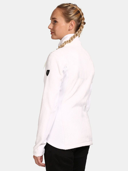 Kilpi Hanorac alb cu fermoar din fleece pentru femei Kilpi SKATHI