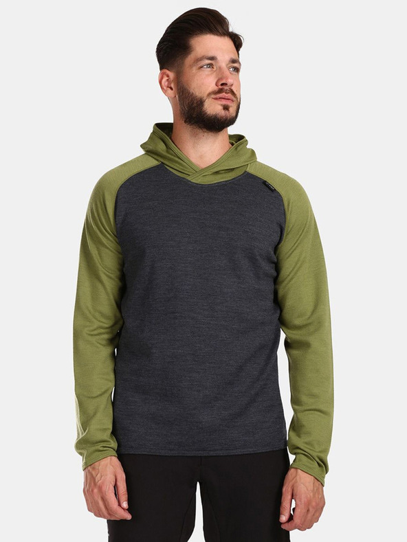 Kilpi Pulover pentru bărbați din lână Merino verde-gri Kilpi MOSEO-M