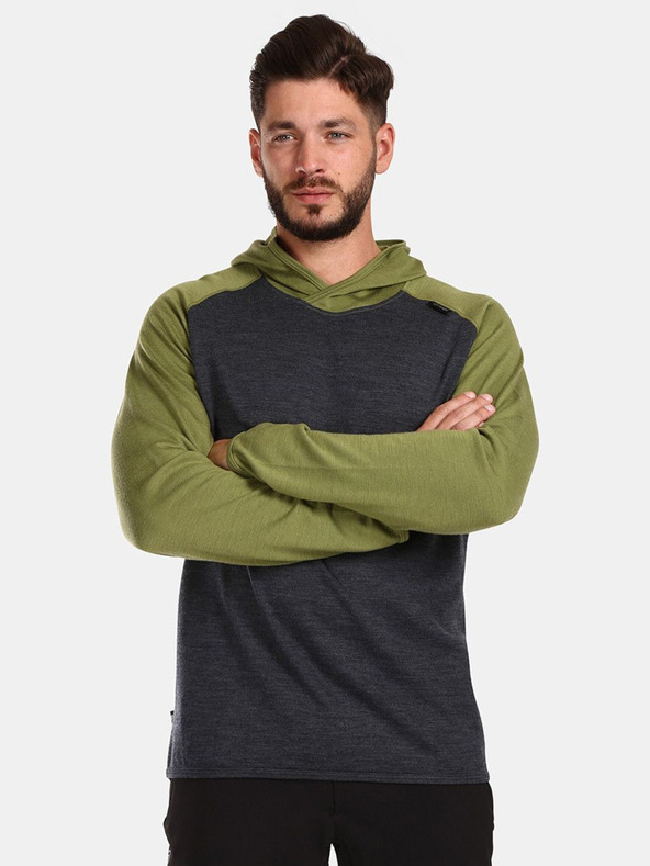 Kilpi Pulover pentru bărbați din lână Merino verde-gri Kilpi MOSEO-M
