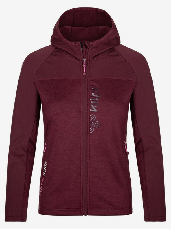 Kilpi Hanorac sport burgundy pentru femei Kilpi LAYANA-W