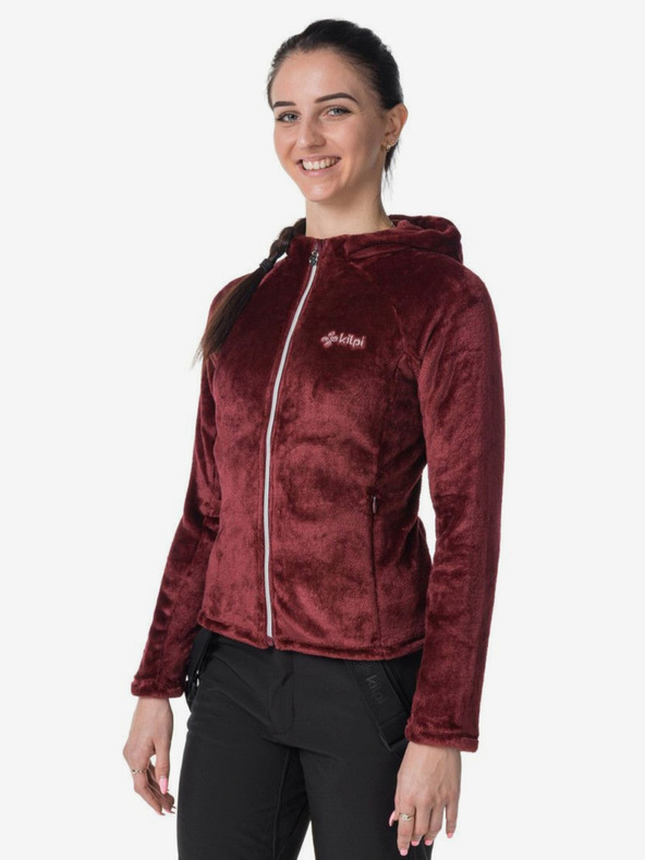 Kilpi Hanorac fleece pentru femei, burgundy Kilpi MARIEL-W