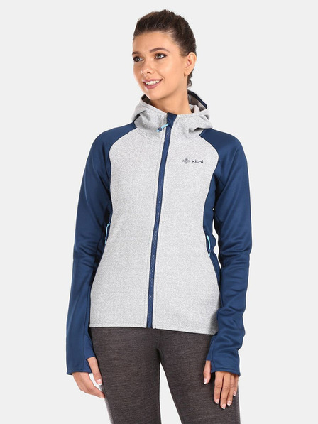 Kilpi Hanorac fleece gri și albastru pentru femei Kilpi VERSAM-W