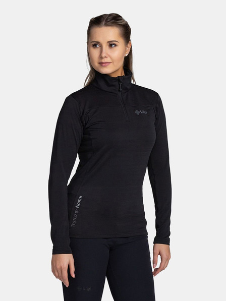 Kilpi Hanorac sport negru pentru femei cu guler înalt Kilpi MONTALE