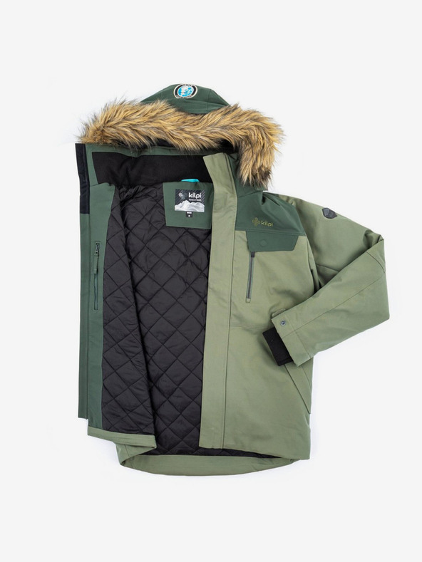 Kilpi Jachetă de iarnă verde pentru bărbați cu blană artificială Kilpi ALPHA