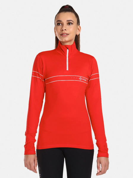 Kilpi Tricou sport pentru femei roșu cu guler înalt KILPI LEEMA
