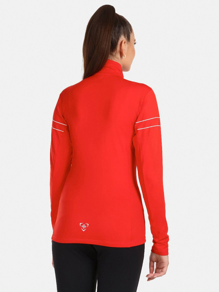 Kilpi Tricou sport pentru femei roșu cu guler înalt KILPI LEEMA