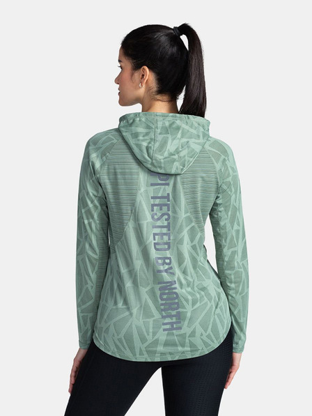 Kilpi Tricou verde cu glugă pentru femei Kilpi AILEEN