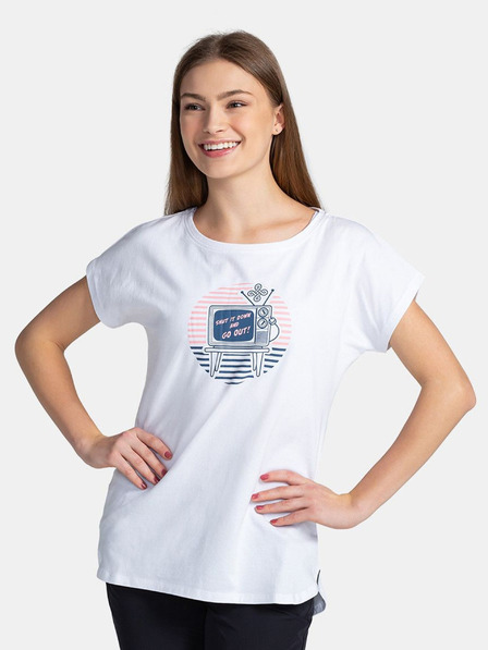 Kilpi Tricou imprimat alb pentru femei Kilpi NELLIM