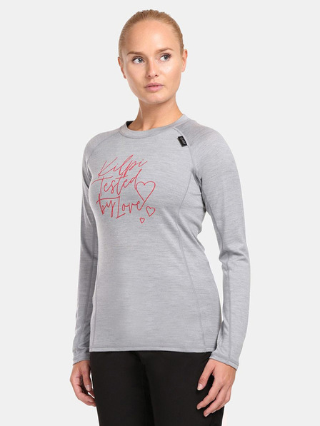 Kilpi Tricou pentru femei din lână merino gri deschis Kilpi MAVORA TOP