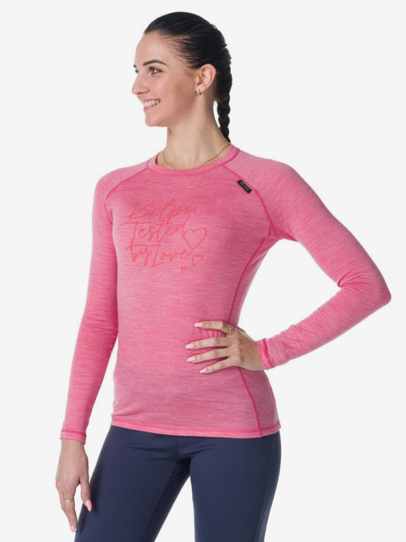 Kilpi Tricou roz pentru femei din lână merino Kilpi MAVORA TOP