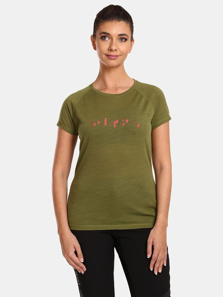 Kilpi Tricou verde pentru femei din amestec de lână Kilpi ZARJA