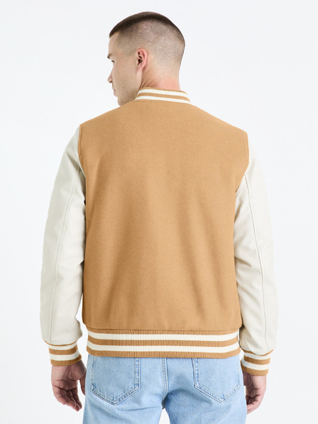Celio Bomber bărbătesc bej din amestec de lână Celio Fuvarsi