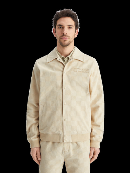 Scotch & Soda Jachetă din catifea crem pentru bărbați Scotch & Soda College