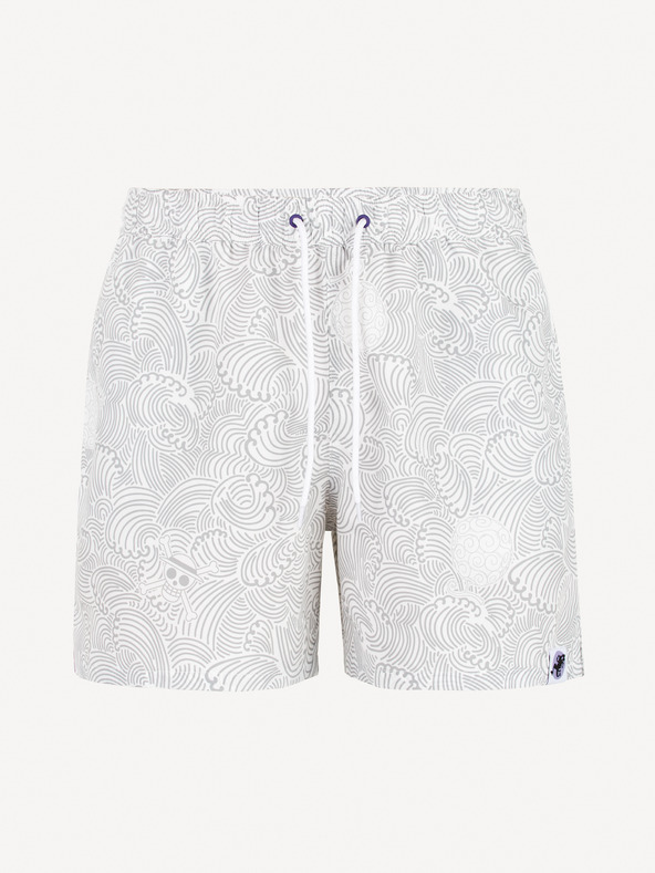 Celio Costume de baie cu model alb pentru bărbați Celio One Piece