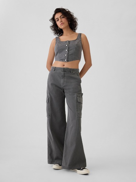 GAP Pantaloni cu buzunare Baggy Khaki Cargo GAP