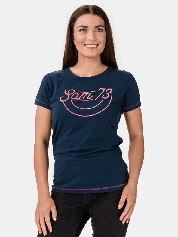 Sam 73 Tricou albastru închis pentru femei SAM 73 Cerina