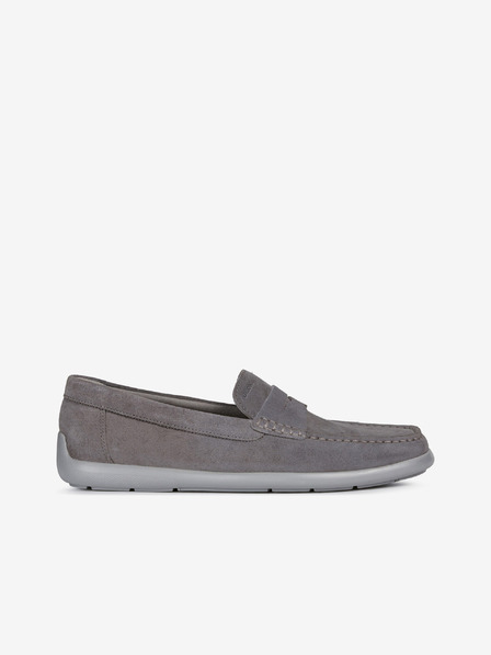 Geox Mocasini din piele gri pentru bărbați Geox Devan