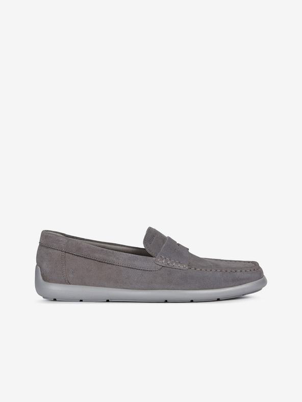Geox Mocasini din piele gri pentru bărbați Geox Devan