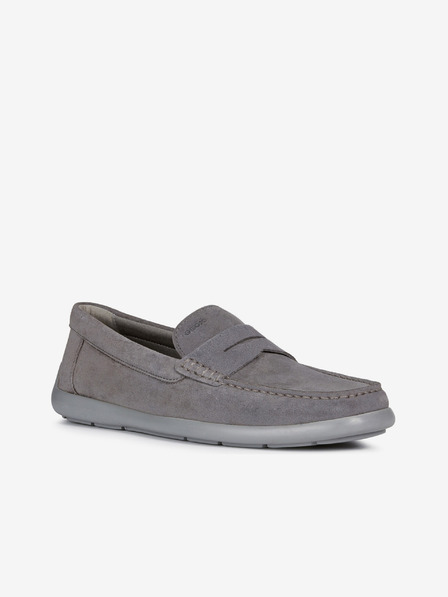 Geox Mocasini din piele gri pentru bărbați Geox Devan