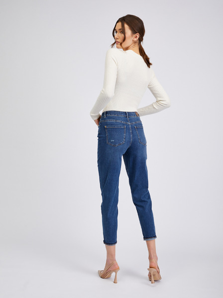 Orsay Blugi de damă de culoare albastru închis mom fit ORSAY