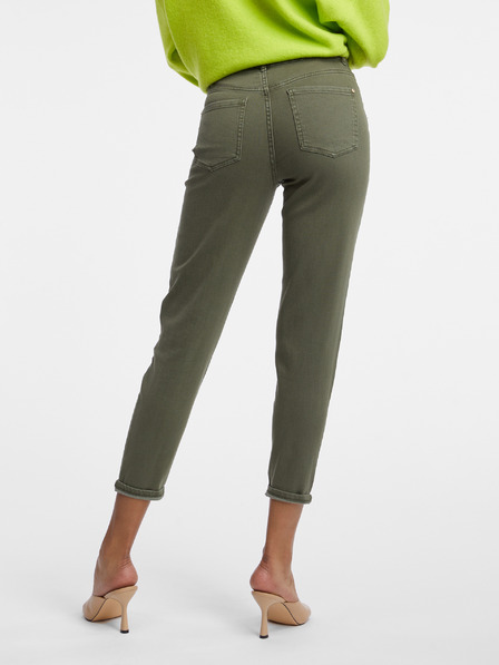 Orsay Blugi cropped mom fit de culoare verde pentru femei ORSAY