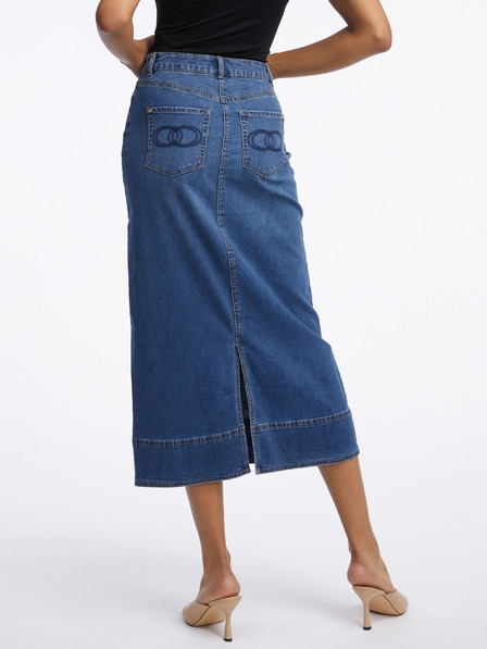 Orsay Fusta maxi denim de dama albastru inchis ORSAY