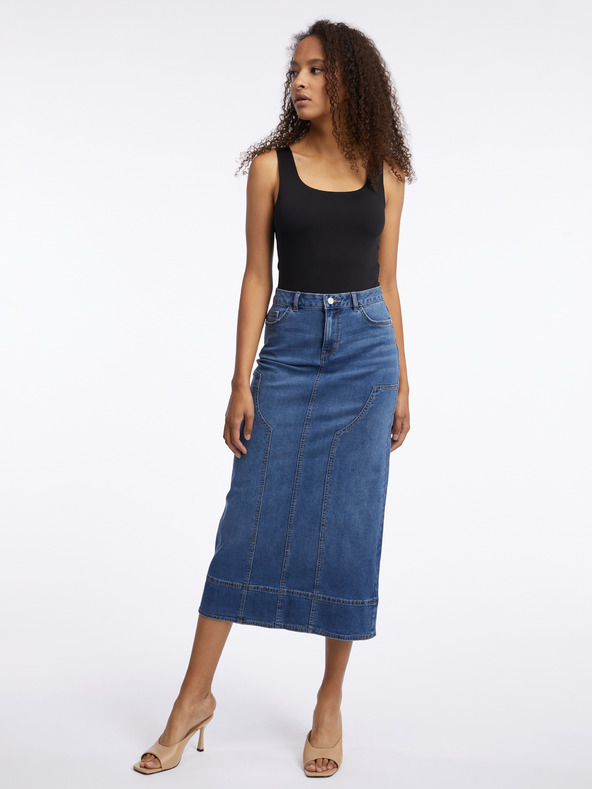 Orsay Fustă maxi din denim albastru închis pentru femei ORSAY