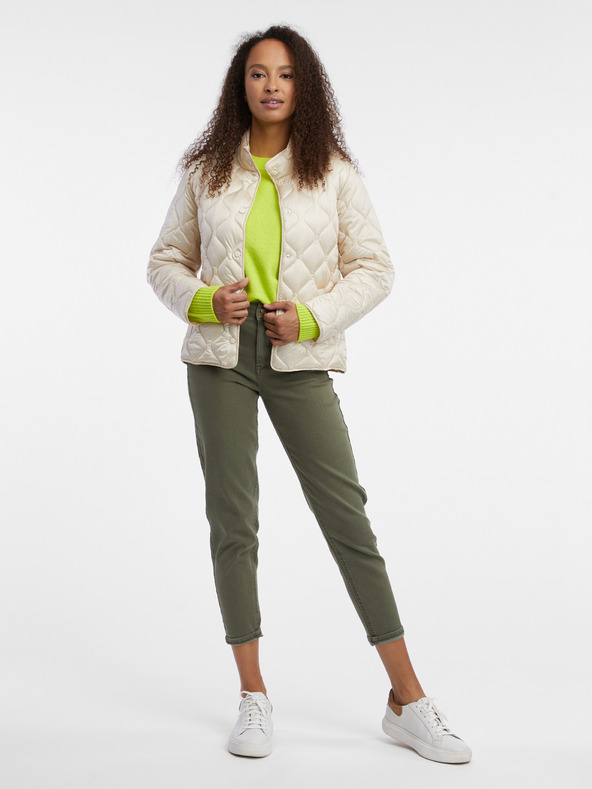 Orsay Geacă ușoară matlasată crem pentru femei ORSAY