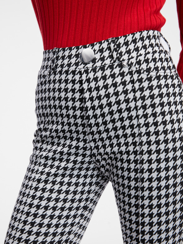 Orsay Pantaloni de damă cu model alb și negru ORSAY