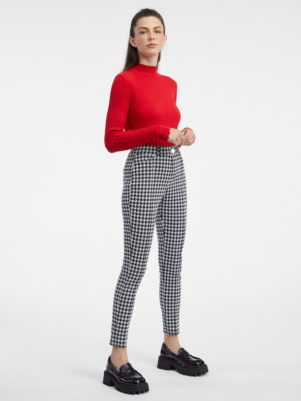 Orsay Pantaloni de damă cu model alb și negru ORSAY