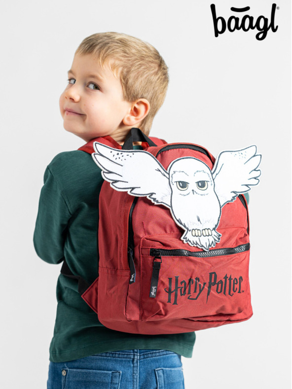 BAAGL  Rucsac roșu pentru preșcolari Baagl Harry Potter Hedwig