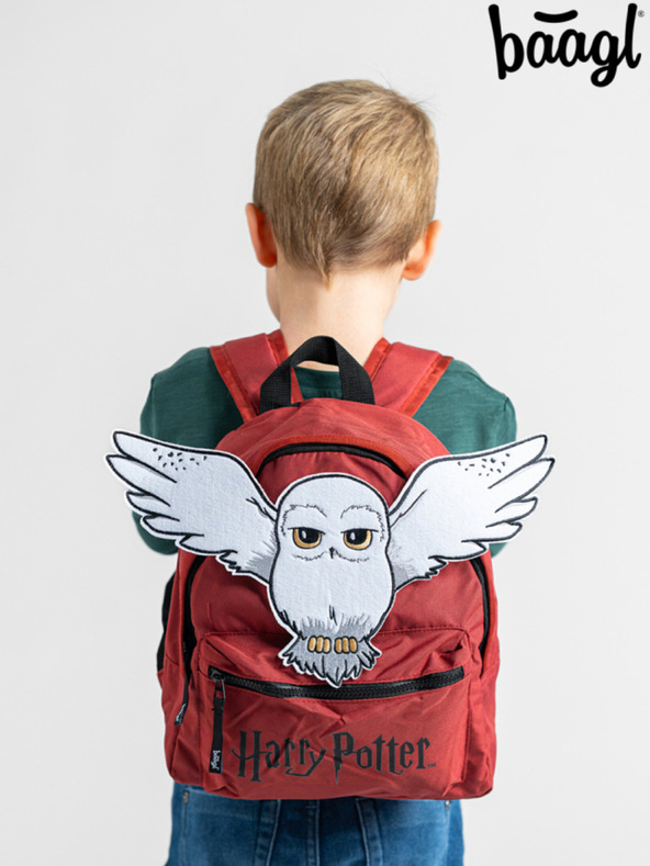 BAAGL  Rucsac roșu pentru preșcolari Baagl Harry Potter Hedwig