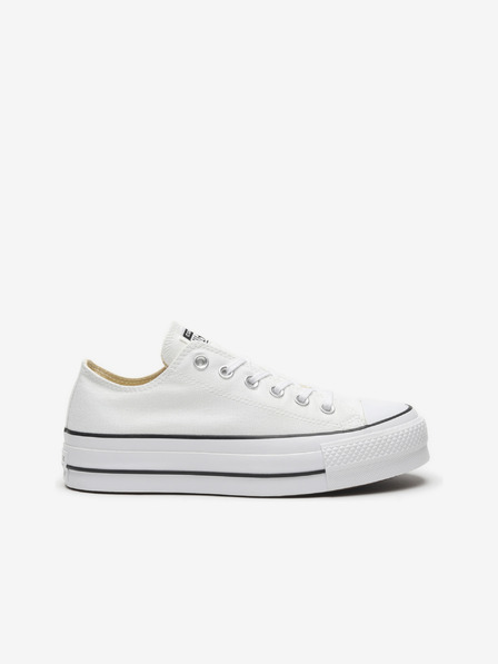 Converse Adidași Converse Chuck Taylor All Star albi cu platformă din pânză