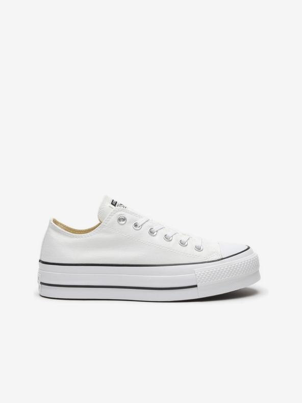 Converse Adidași Converse Chuck Taylor All Star albi cu platformă din pânză