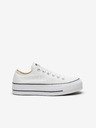 Converse Adidași Converse Chuck Taylor All Star albi cu platformă din pânză