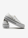 Converse Adidași Converse Chuck Taylor All Star albi cu platformă din pânză