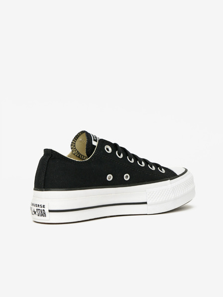 Converse Adidași Converse Chuck Taylor All Star negri cu platformă din pânză