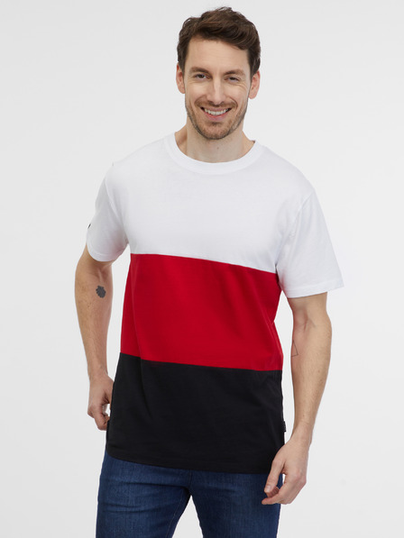 Sam 73 Tricou alb și roșu pentru bărbați SAM 73 Norman