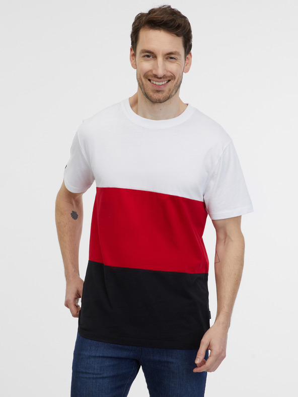 Sam 73 Tricou alb și roșu pentru bărbați SAM 73 Norman